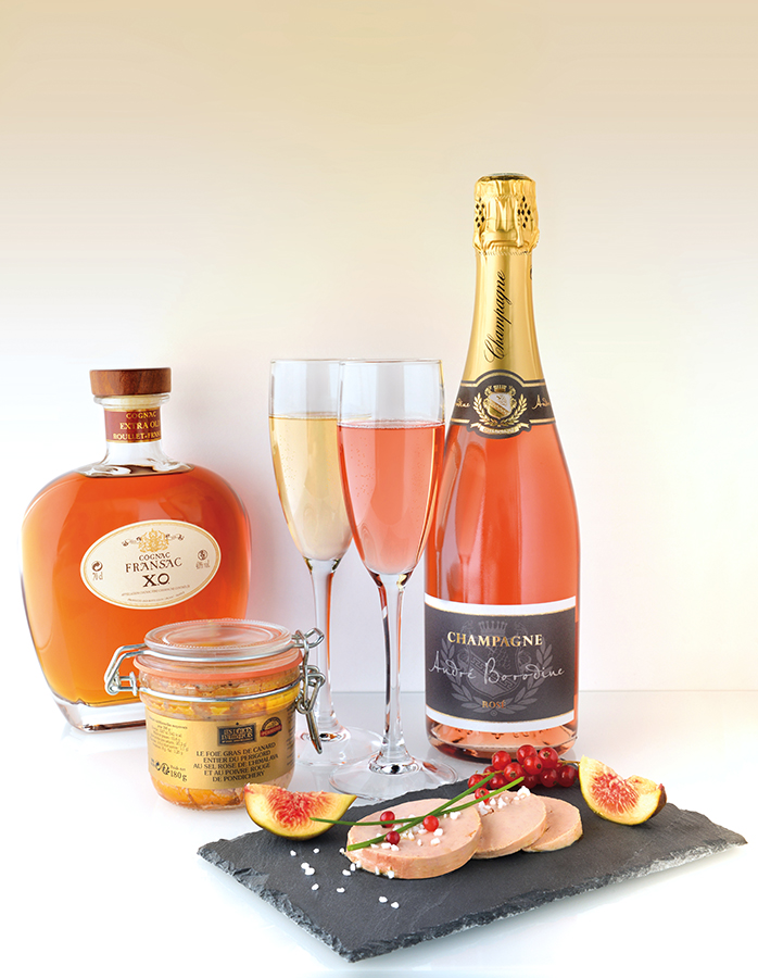 Photo de champagne et foie gras